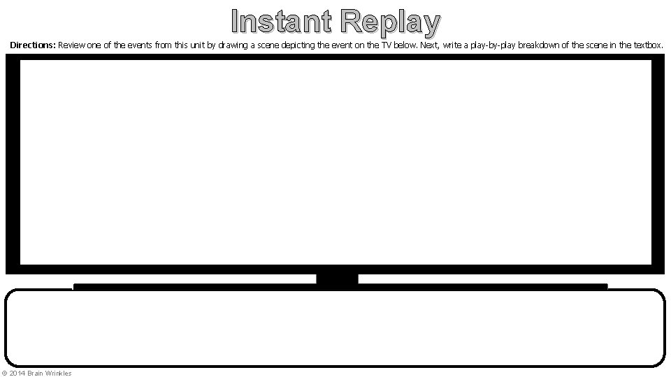 Instant Replay Directions: Review one of the events from this unit by drawing a