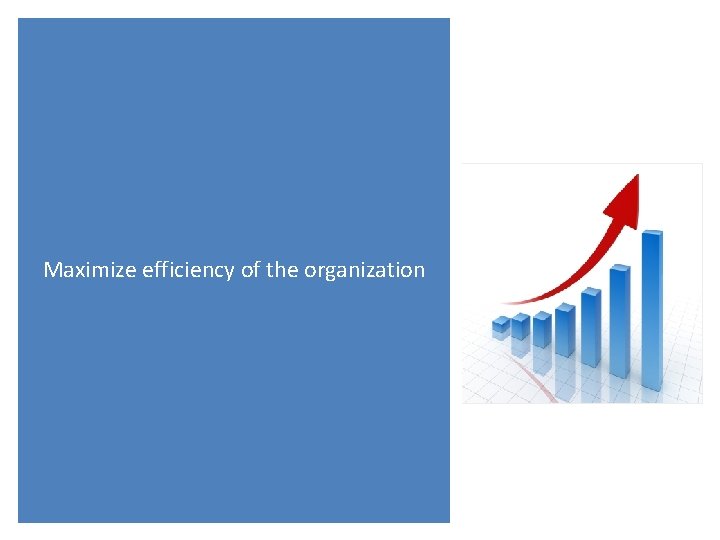 Maximize efficiency of the organization 