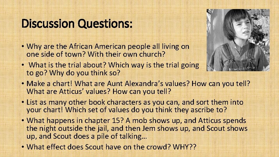 Discussion Questions: • Why are the African American people all living on one side