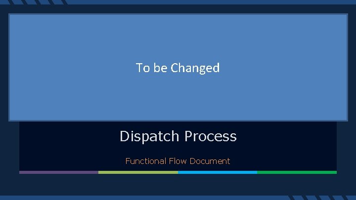 To be Changed E-Commerce Logistics System Dispatch Process Functional Flow Document 