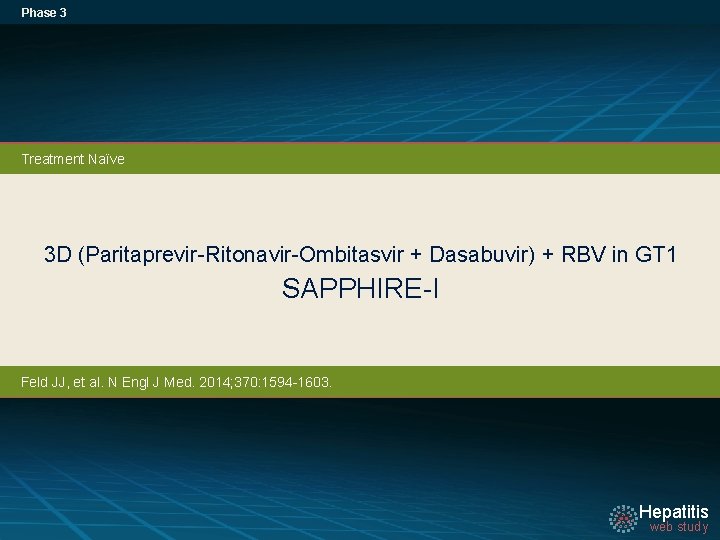 Phase 3 Treatment Naïve 3 D (Paritaprevir-Ritonavir-Ombitasvir + Dasabuvir) + RBV in GT 1