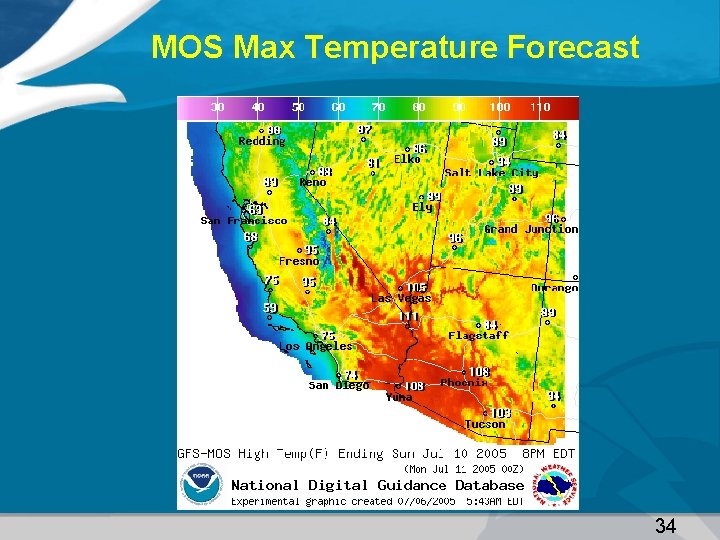 MOS Max Temperature Forecast 34 