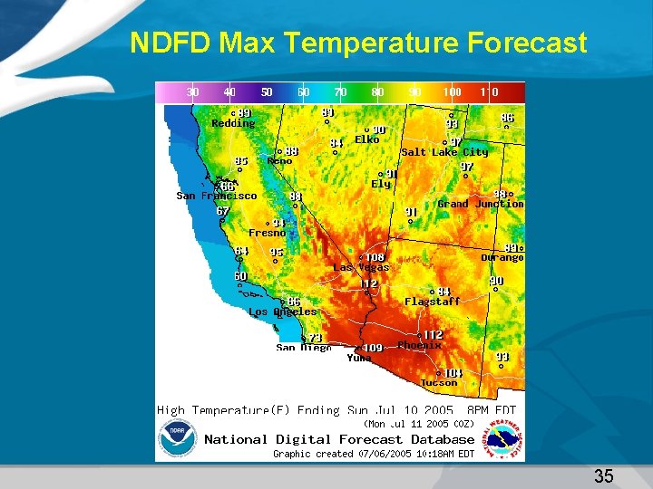 NDFD Max Temperature Forecast 35 