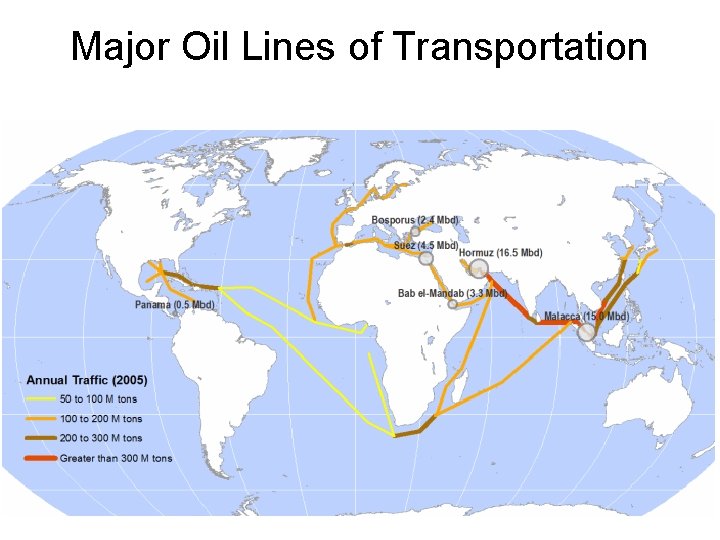 Major Oil Lines of Transportation 
