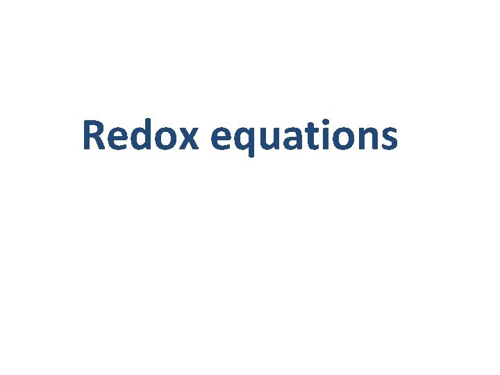 Redox equations 