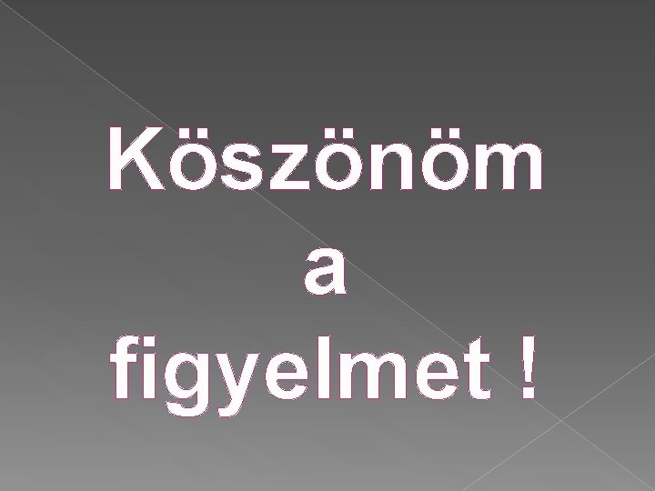 Köszönöm a figyelmet ! 