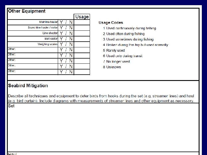 Gear Description Form 