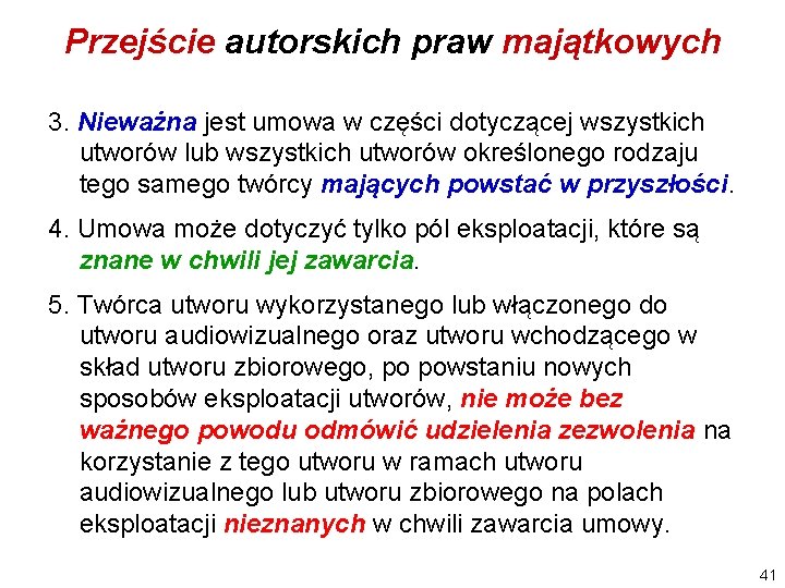 Przejście autorskich praw majątkowych 3. Nieważna jest umowa w części dotyczącej wszystkich utworów lub Przejście autorskich praw majątkowych 3. Nieważna jest umowa w części dotyczącej wszystkich utworów lub