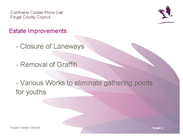 Comhairle Contae Fhine Gall Fingal County Council Estate Improvements - Closure of Laneways -
