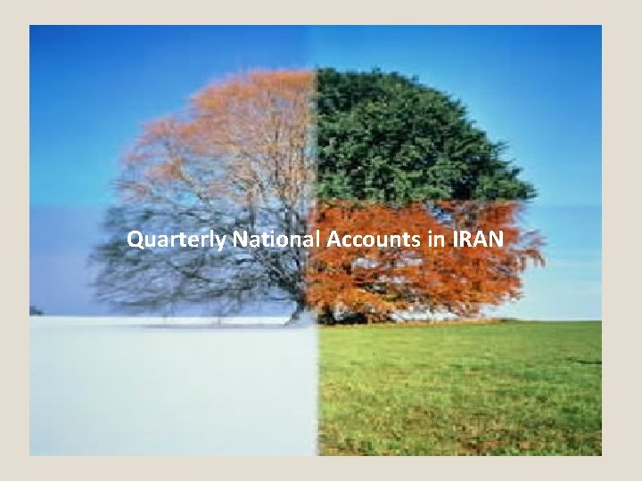 Quarterly National Accounts in IRAN 