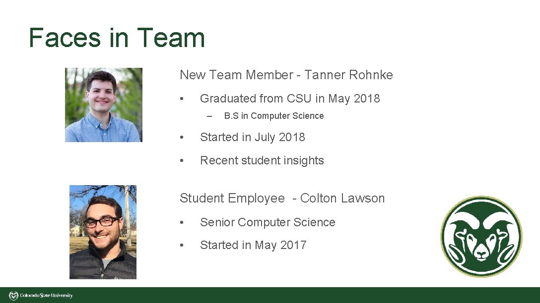 Faces in Team New Team Member - Tanner Rohnke • Graduated from CSU in Faces in Team New Team Member - Tanner Rohnke • Graduated from CSU in