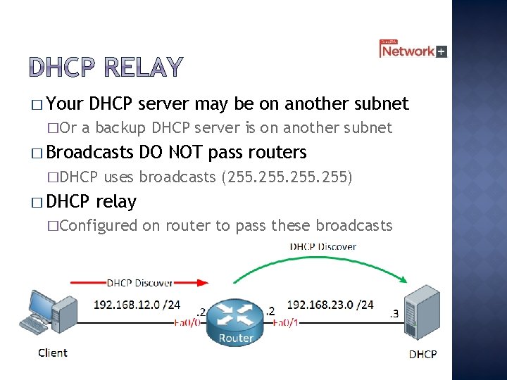� Your �Or DHCP server may be on another subnet a backup DHCP server