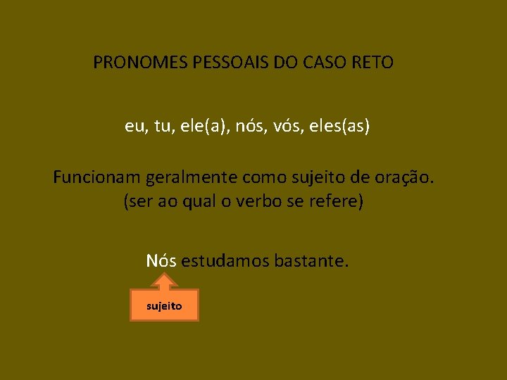 PRONOMES Sua funo Substituir termos Muitos respeitam o