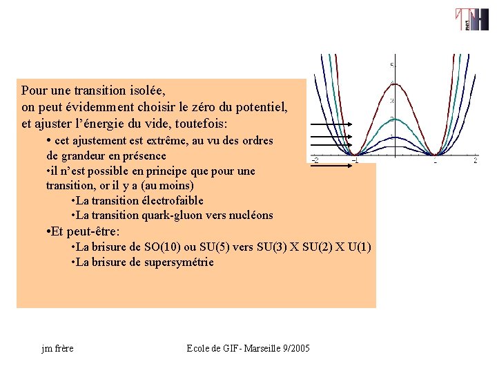 Pour une transition isolée, on peut évidemment choisir le zéro du potentiel, et ajuster