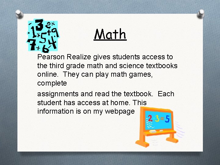 Math Pearson Realize gives students access to the third grade math and science textbooks