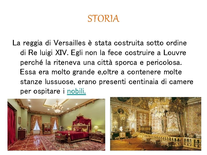 STORIA La reggia di Versailles è stata costruita sotto ordine di Re luigi XIV.