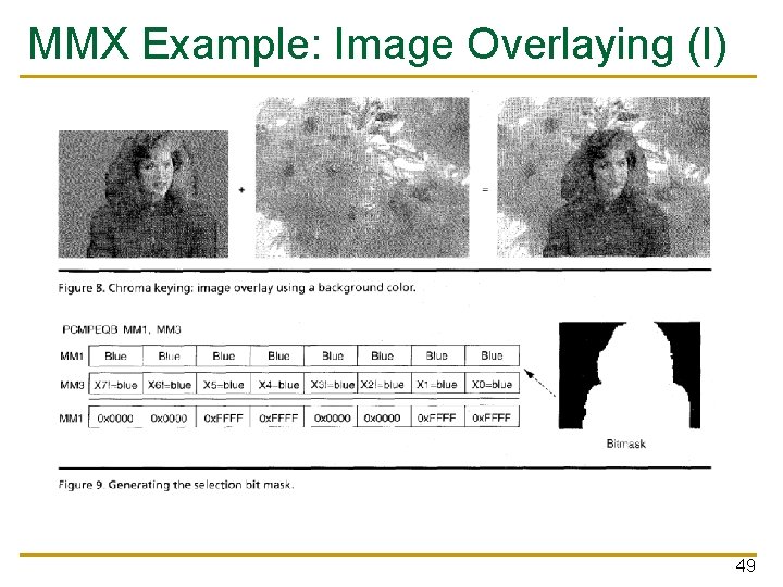 MMX Example: Image Overlaying (I) 49 