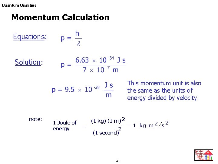 Quantum Qualities Momentum Calculation Equations: Solution: This momentum unit is also the same as Quantum Qualities Momentum Calculation Equations: Solution: This momentum unit is also the same as