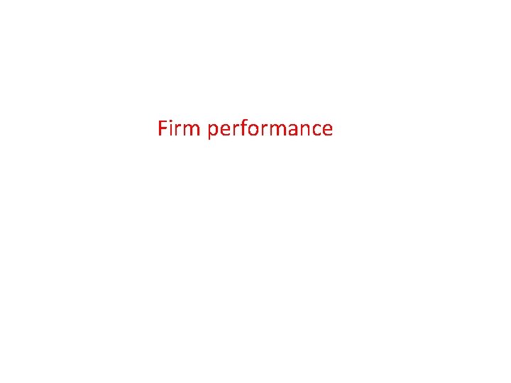 Firm performance 