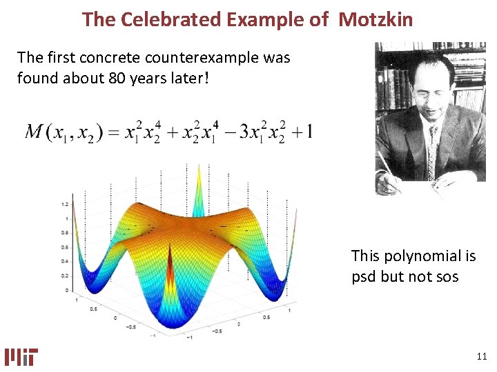 The Celebrated Example of Motzkin The first concrete counterexample was found about 80 years The Celebrated Example of Motzkin The first concrete counterexample was found about 80 years