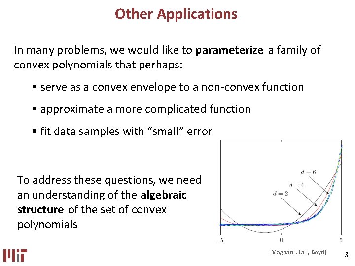 Other Applications In many problems, we would like to parameterize a family of convex Other Applications In many problems, we would like to parameterize a family of convex