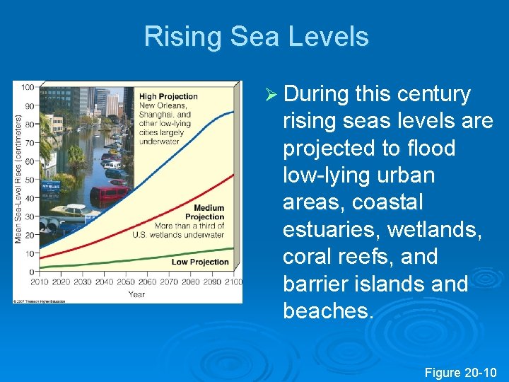 Rising Sea Levels Ø During this century rising seas levels are projected to flood Rising Sea Levels Ø During this century rising seas levels are projected to flood