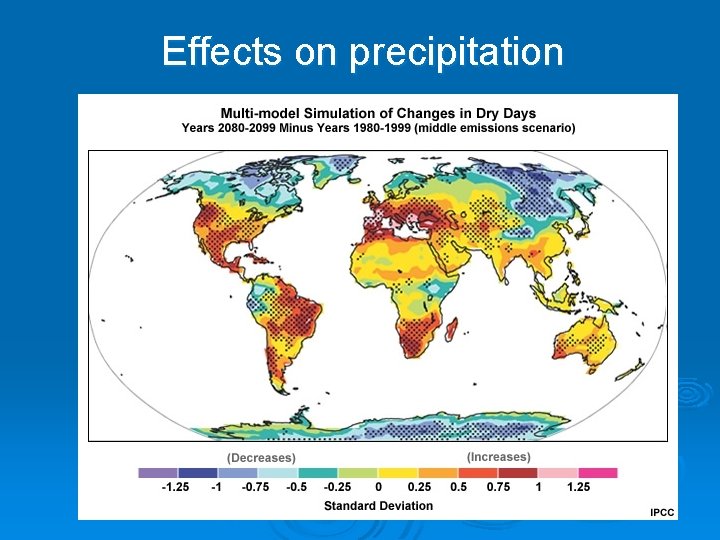Effects on precipitation Effects on precipitation