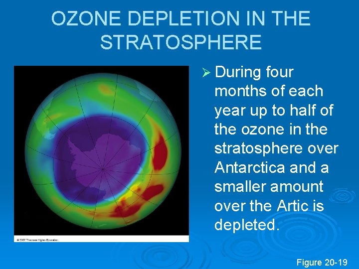 OZONE DEPLETION IN THE STRATOSPHERE Ø During four months of each year up to OZONE DEPLETION IN THE STRATOSPHERE Ø During four months of each year up to