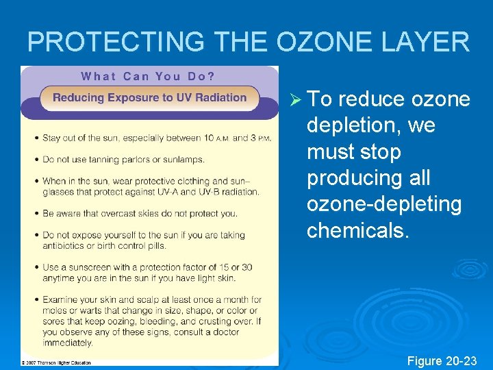 PROTECTING THE OZONE LAYER Ø To reduce ozone depletion, we must stop producing all PROTECTING THE OZONE LAYER Ø To reduce ozone depletion, we must stop producing all