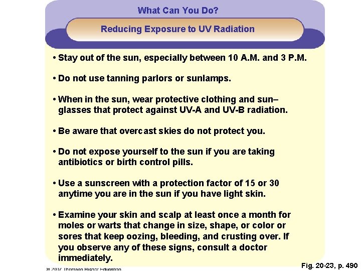 What Can You Do? Reducing Exposure to UV Radiation • Stay out of the What Can You Do? Reducing Exposure to UV Radiation • Stay out of the