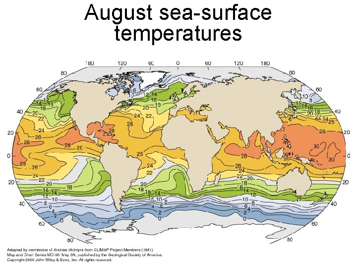 August sea-surface temperatures 