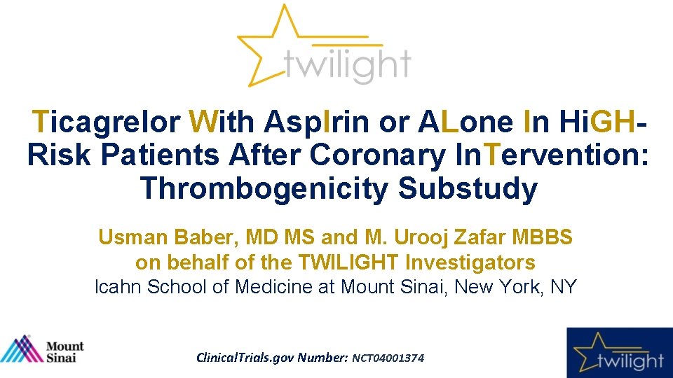 Ticagrelor With Asp. Irin or ALone In Hi. GHRisk Patients After Coronary In. Tervention: Ticagrelor With Asp. Irin or ALone In Hi. GHRisk Patients After Coronary In. Tervention: