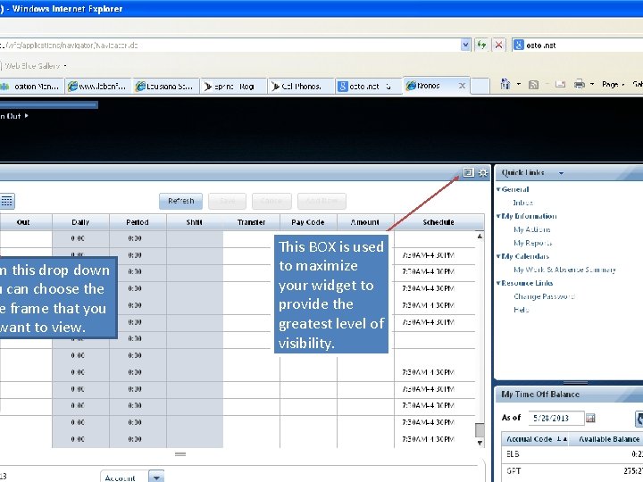 m this drop down u can choose the e frame that you want to m this drop down u can choose the e frame that you want to