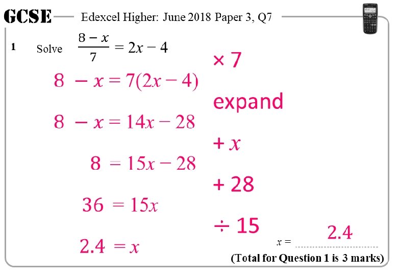 GCSE 1 Edexcel Higher: June 2018 Paper 3, Q 7 × 7 expand +