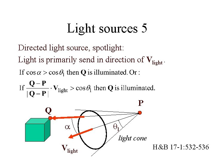 Light sources 5 Directed light source, spotlight: Light is primarily send in direction of