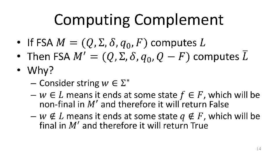 Computing Complement • 14 