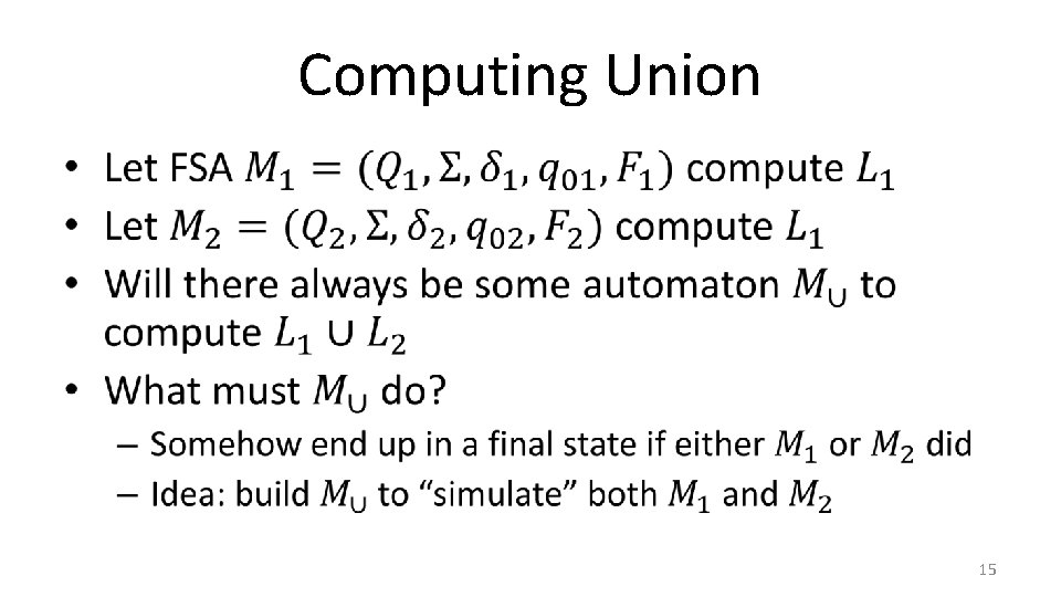 Computing Union • 15 