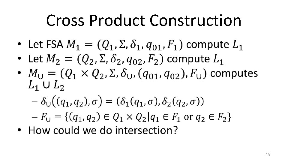 Cross Product Construction • 19 