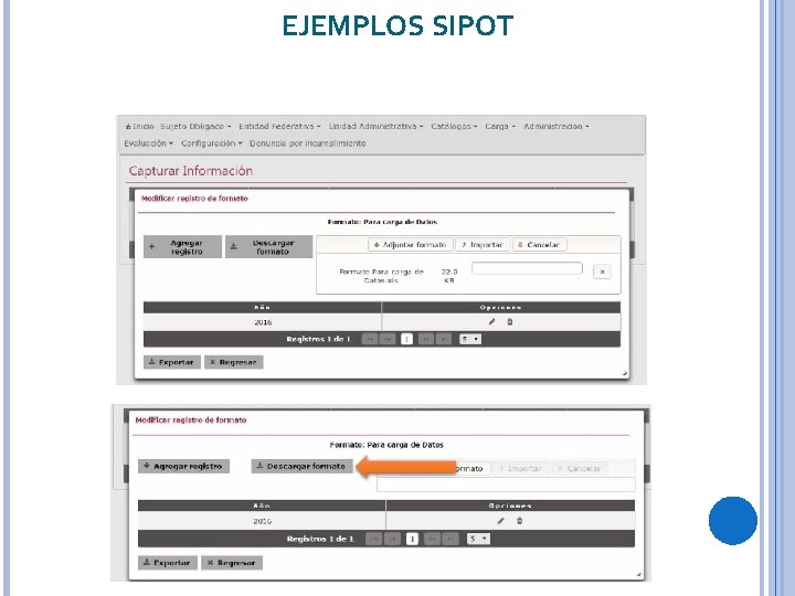 EJEMPLOS SIPOT 
