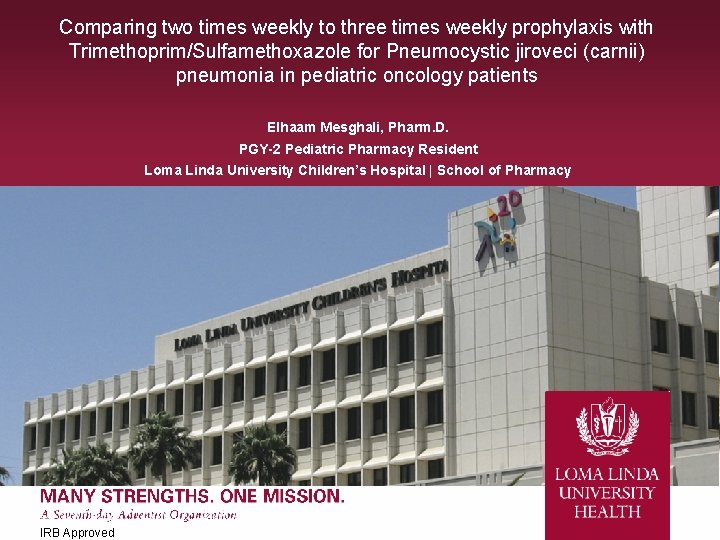 Comparing two times weekly to three times weekly prophylaxis with Trimethoprim/Sulfamethoxazole for Pneumocystic jiroveci