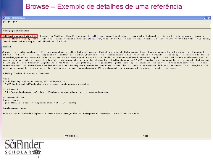 Browse – Exemplo de detalhes de uma referência 