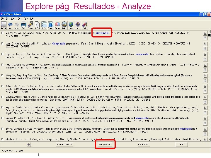 Explore pág. Resultados - Analyze 