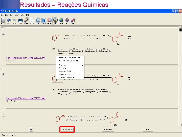 Resultados – Reações Químicas 