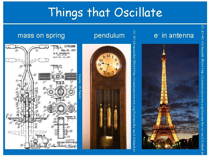 Things that Oscillate CC: BY-NC-SA franz 88 (flickr) http: //creativecommons. org/licenses/by-nc-sa/2. 0/deed. en Source: