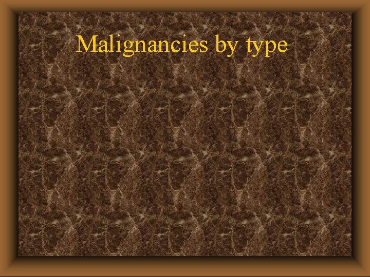 Malignancies by type 