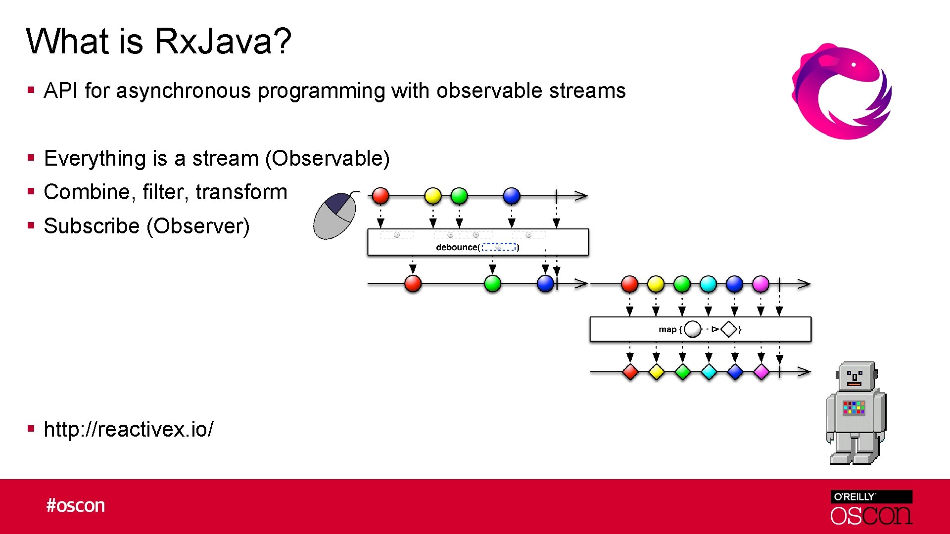 What is Rx. Java? § API for asynchronous programming with observable streams § Everything