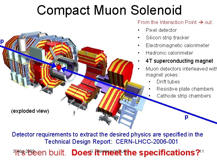 Compact Muon Solenoid From the Interaction Point out: p (exploded view) • • Pixel Compact Muon Solenoid From the Interaction Point out: p (exploded view) • • Pixel