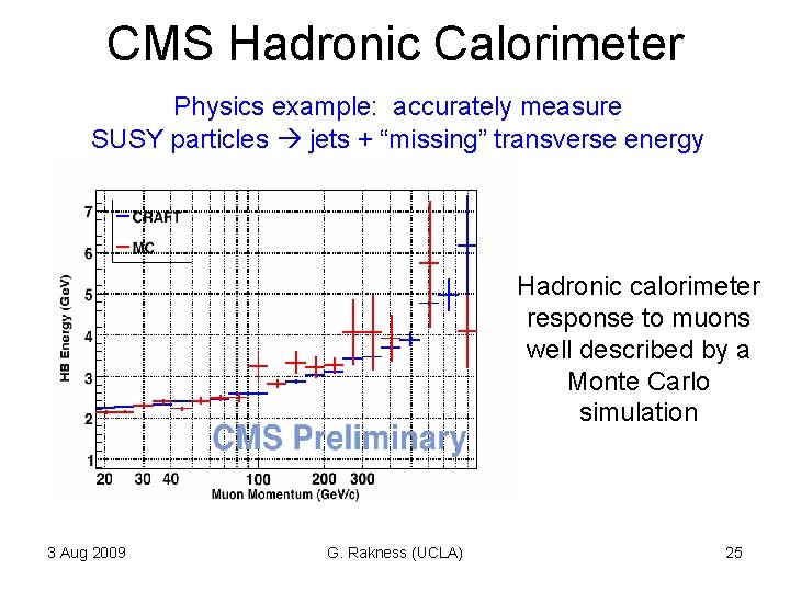 CMS Hadronic Calorimeter Physics example: accurately measure SUSY particles jets + “missing” transverse energy CMS Hadronic Calorimeter Physics example: accurately measure SUSY particles jets + “missing” transverse energy