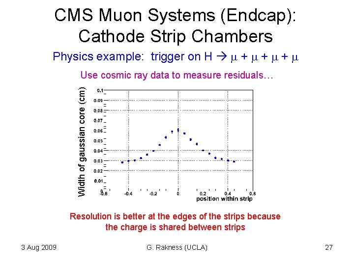 CMS Muon Systems (Endcap): Cathode Strip Chambers Physics example: trigger on H + + CMS Muon Systems (Endcap): Cathode Strip Chambers Physics example: trigger on H + +