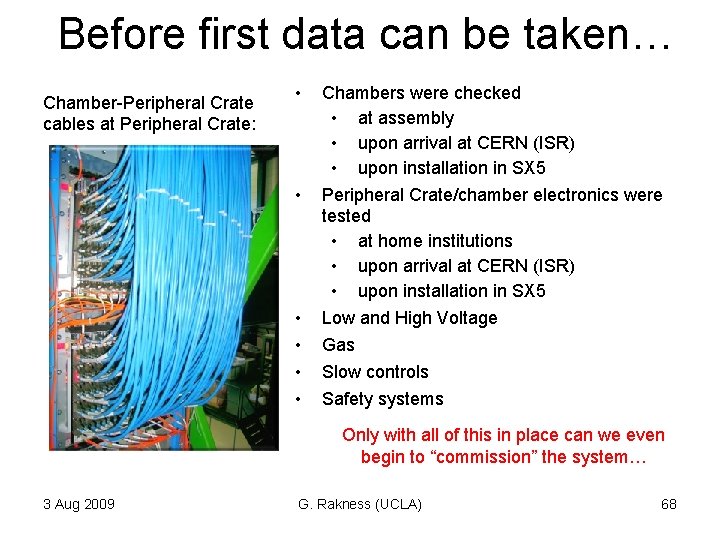 Before first data can be taken… Chamber-Peripheral Crate cables at Peripheral Crate: • Chambers Before first data can be taken… Chamber-Peripheral Crate cables at Peripheral Crate: • Chambers